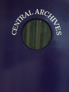 Doors to Central Archives at the British Museum.