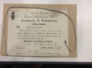 Original copy of a master mariner certificate. 